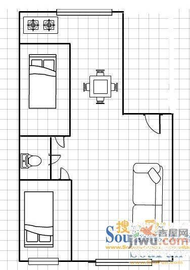 经开一区2室2厅1卫户型图