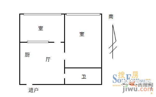 润泽新村2室2厅1卫户型图