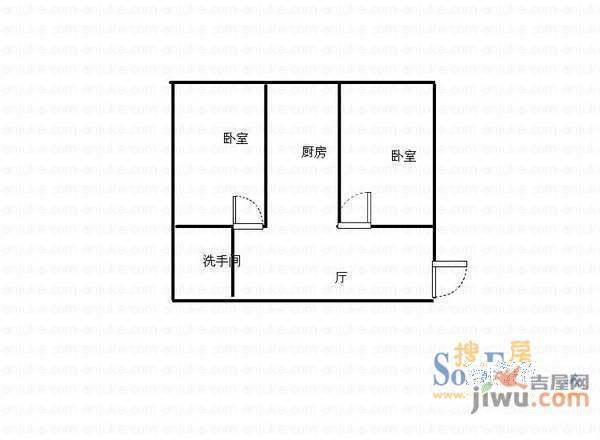 吉港花园3室2厅1卫150㎡户型图