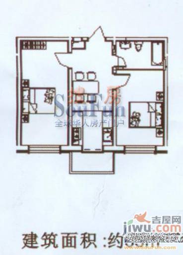 北城之星2室1厅1卫77㎡户型图