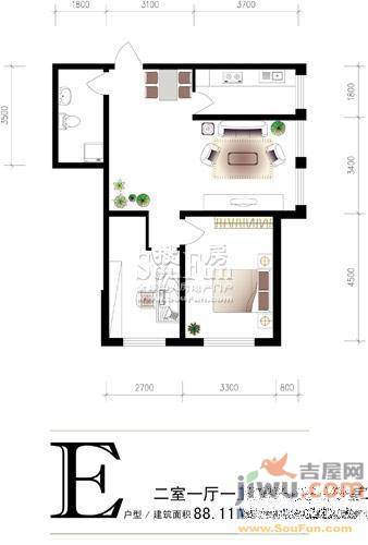 安华美郡1室0厅1卫43.9㎡户型图