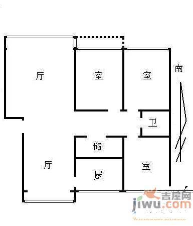 天裕新苑2室1厅1卫户型图