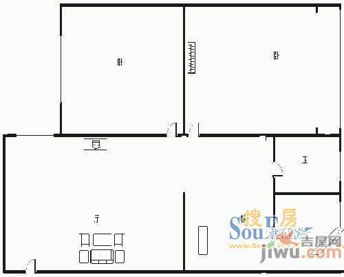 热电三区2室2厅1卫户型图