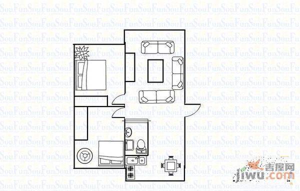 顺通花园2期2室2厅1卫户型图