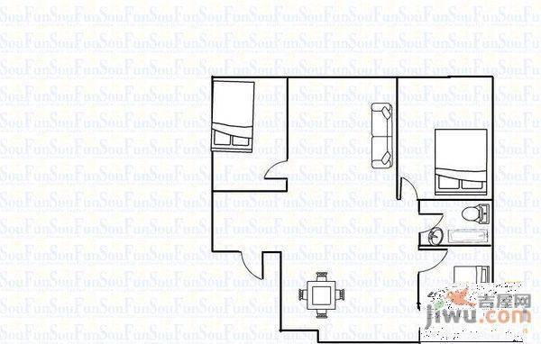 顺通花园2期2室2厅1卫户型图