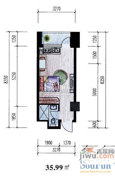 中金名筑3室2厅1卫111.2㎡户型图