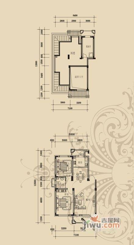 金越逸墅蓝湾2室2厅1卫79.7㎡户型图