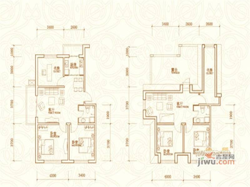 腾飞时代3室1厅1卫77㎡户型图