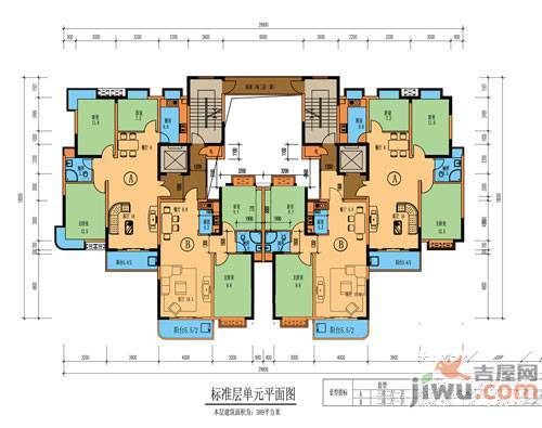 金桂花园小区3室2厅1卫89.1㎡户型图