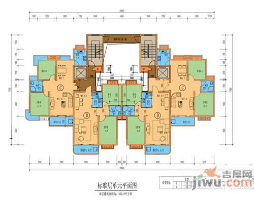 金桂花园小区2室2厅1卫89.1㎡户型图