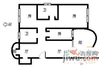 精英汇2室1厅1卫48㎡户型图