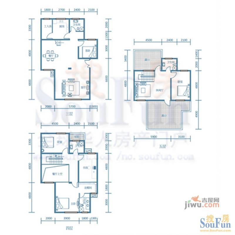 青云佳苑别墅6室3厅4卫242.5㎡户型图