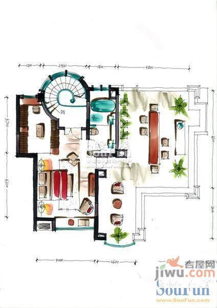 红谷世纪花园5室2厅2卫217㎡户型图