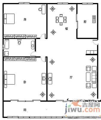 红谷世纪花园5室2厅2卫217㎡户型图