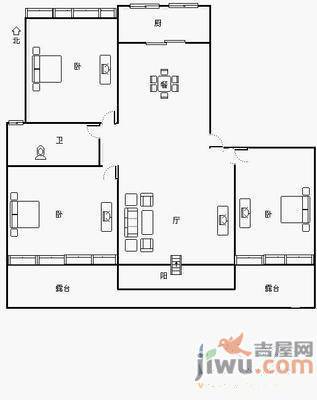 红谷世纪花园5室2厅2卫217㎡户型图