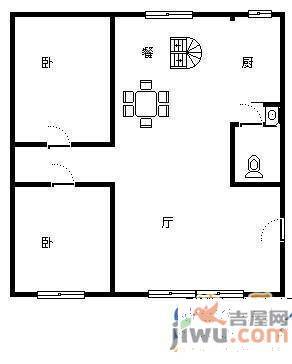 京东小区G区2室1厅1卫71㎡户型图