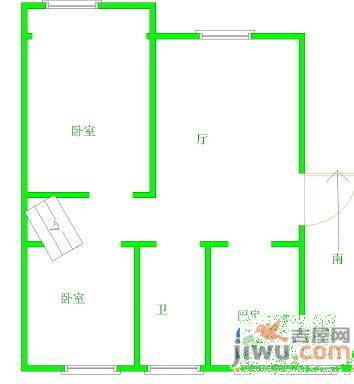 京东小区G区2室1厅1卫71㎡户型图