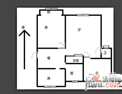 京东小区F区3室2厅2卫98㎡户型图