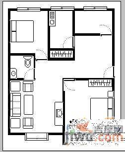 京东小区F区3室2厅2卫98㎡户型图