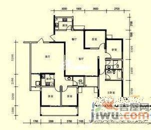 京东小区F区3室2厅2卫98㎡户型图