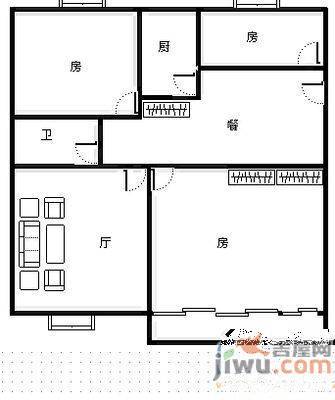 京东小区F区3室2厅2卫98㎡户型图