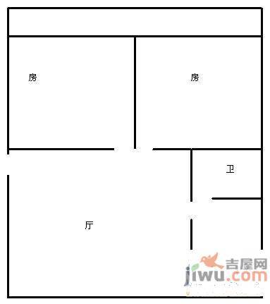 渊明北路2室1厅1卫53㎡户型图