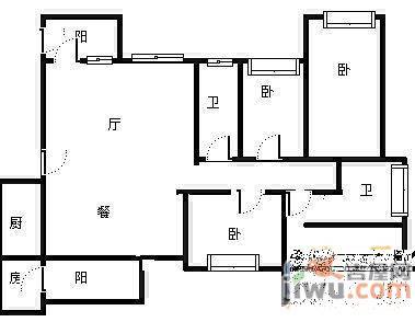 江铜花苑2室2厅1卫99㎡户型图