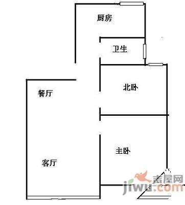 苏圃路3室1厅1卫户型图