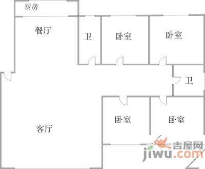 苏圃路3室1厅1卫户型图