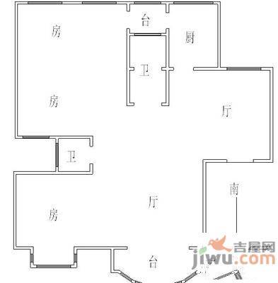 子固路2室1厅2卫户型图