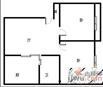 贤士花园2室2厅1卫70㎡户型图