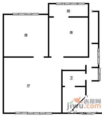 民德路1室1厅1卫户型图