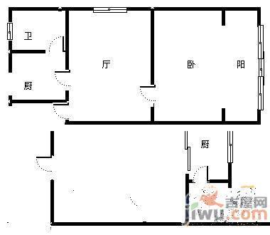 民德路1室1厅1卫户型图