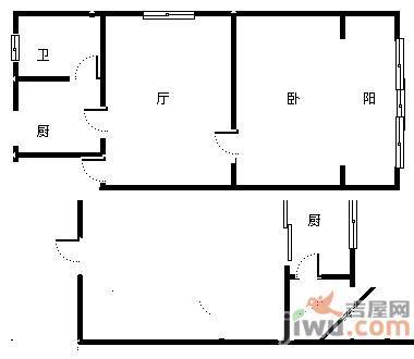 民德路1室1厅1卫户型图