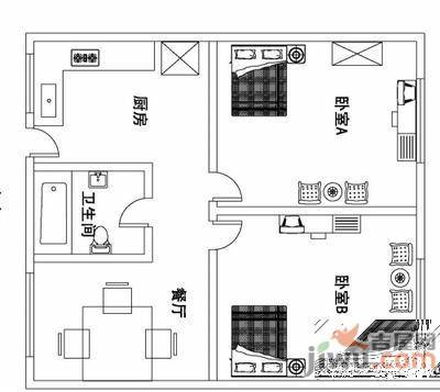 民德路1室1厅1卫户型图