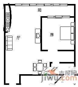 民德路1室1厅1卫户型图