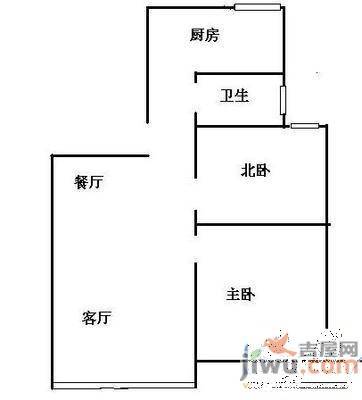 民德路1室1厅1卫户型图