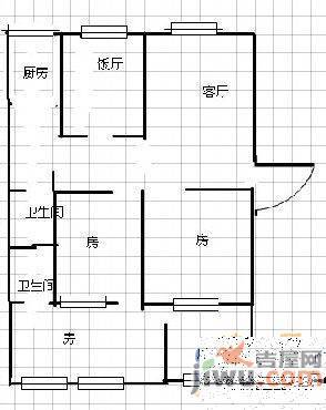 三经路3室2厅1卫154㎡户型图