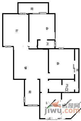 子固路2室1厅2卫户型图