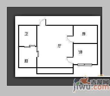 青山路小区2室2厅1卫84㎡户型图