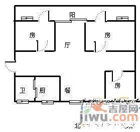 青山路小区2室2厅1卫84㎡户型图