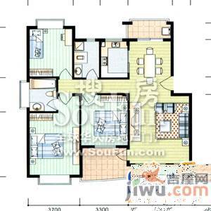 枫庐新天地2室2厅1卫110㎡户型图