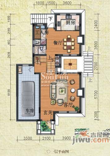 绿地兰宫别墅普通住宅171.6㎡户型图