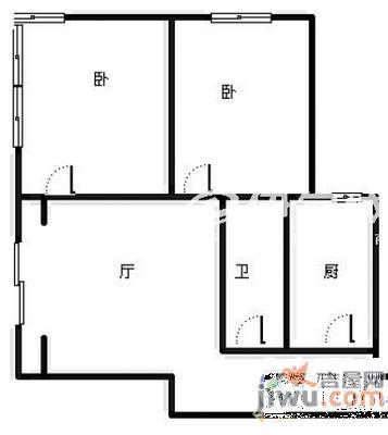 上海新城2室1厅1卫76㎡户型图