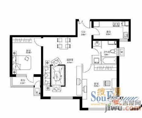 京山北区3室2厅1卫户型图