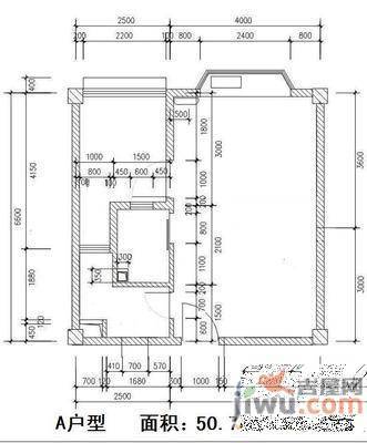 洪都三区2室1厅1卫48㎡户型图