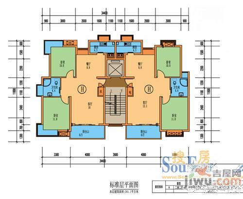 昌南明珠3室2厅2卫157㎡户型图