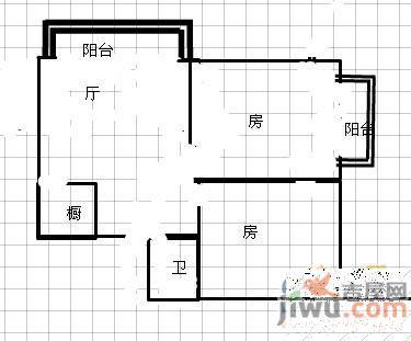 福山花园2室2厅1卫87㎡户型图