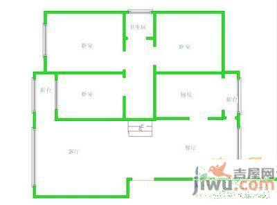 福山花园2室2厅1卫87㎡户型图