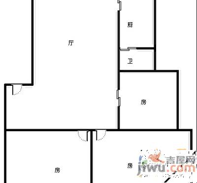 京山花园2室2厅1卫69㎡户型图